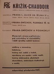 V prostoru Mladkova byla výstavba kabelových objektů pro telefonní vedení k objektům T.O. svěřena stavební firmě Ing. Alfred Jurnečka. Ovšem kabelové vedení dodala a položila firma Křížík a Chaudoir, elektrotechnické závody a.s.