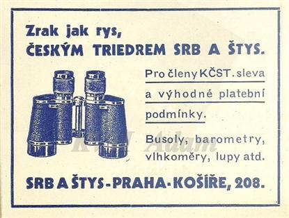 Reklama ; SRB a ŠTYS - Praha-Košíře