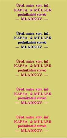 Rekonstrukce razítka KaM, které firma používala v Mladkově v roce 1937.