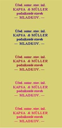 Rekonstrukce razítka KaM, které firma používala v Mladkově v roce 1937.