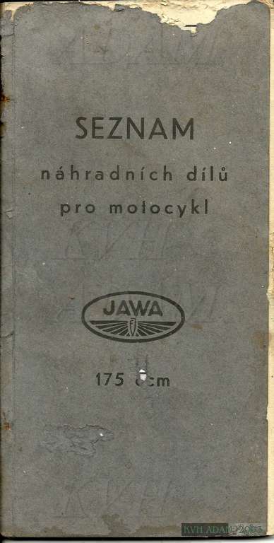 Katalog Jawa 175 Předválečná